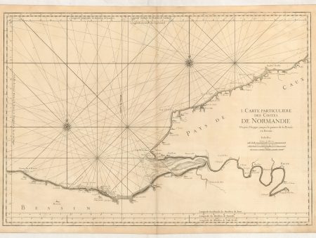 1. Carte Particuliere des Costes de Normandie depuis Dieppe jusqu a la Pointe de Percée en Bessin. Fashion