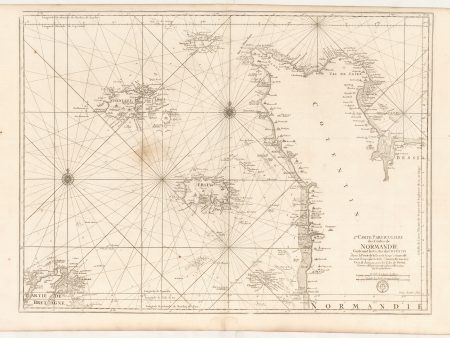 2me. Carte Particuliere des Costes de Normandie contenant des costes du Cotenin depuis la Pointe de la Percée jusqu a Granville ou sont compris les Isles de Jerzey, Grenezey, Cers, & Aurigny, avec les Isles de Brehat ... Discount