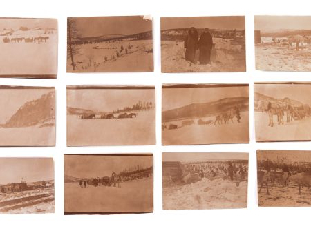 [12 photographs captioned in manuscript, depicting the journey of two English speaking travellers by horse and reindeer]. Hot on Sale