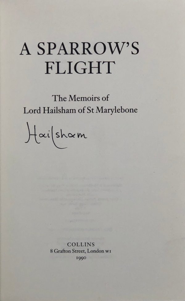 A Sparrow s Flight the memoirs of Lord Hailsham of St Marylebone. Supply