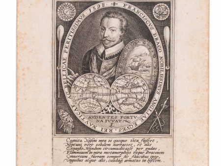 [Engraved portrait of Sir Francis Drake with a map of the World] Francisco Draco nobilissimus Angliae Eques ... 1598. Online