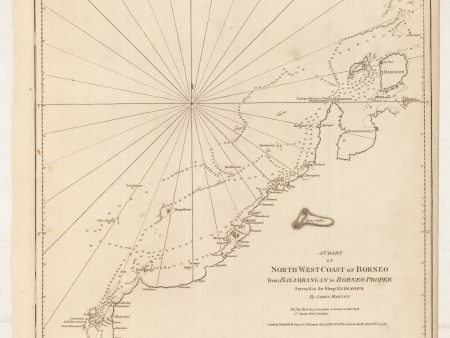 A Chart of the North-West Coast of Borneo from Balambangan to Borneo proper Survey d in the Sloop Endeavour by James Barton. Supply