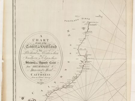 A Chart of part of the Coast of Scotland from Peterhead in Aberdeenshire to Findhorn in Elginshire shewing the opposite coast from Helmsdale to Duncansby in Caithness from an actual survey ... For Cheap